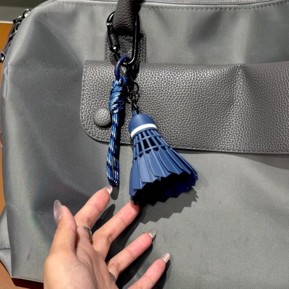 Badminton Keychain Bag Charm, Dark Blue Sports Backpack Pendant, Stylish Athletic Accessory for Backpack, Gym Bag Decoration, Travel and Daily Use Gift for Sports Lovers