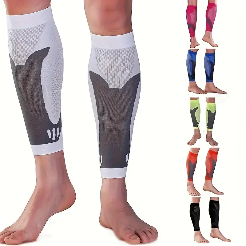 3 Pairs of Compression Tight Calf Sleeves - Elastic Leg Socks, Suitable for Sports Training Wear