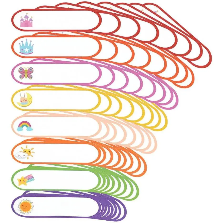 Personalized Waterproof Name Labels - Reusable, Self-Laminating Paper Stickers, Durable, Easy-to-Use, Write-On, Dishwasher-Safe, 120 Count, Essential for School, Prevents Bottle & Cup Mix-Ups