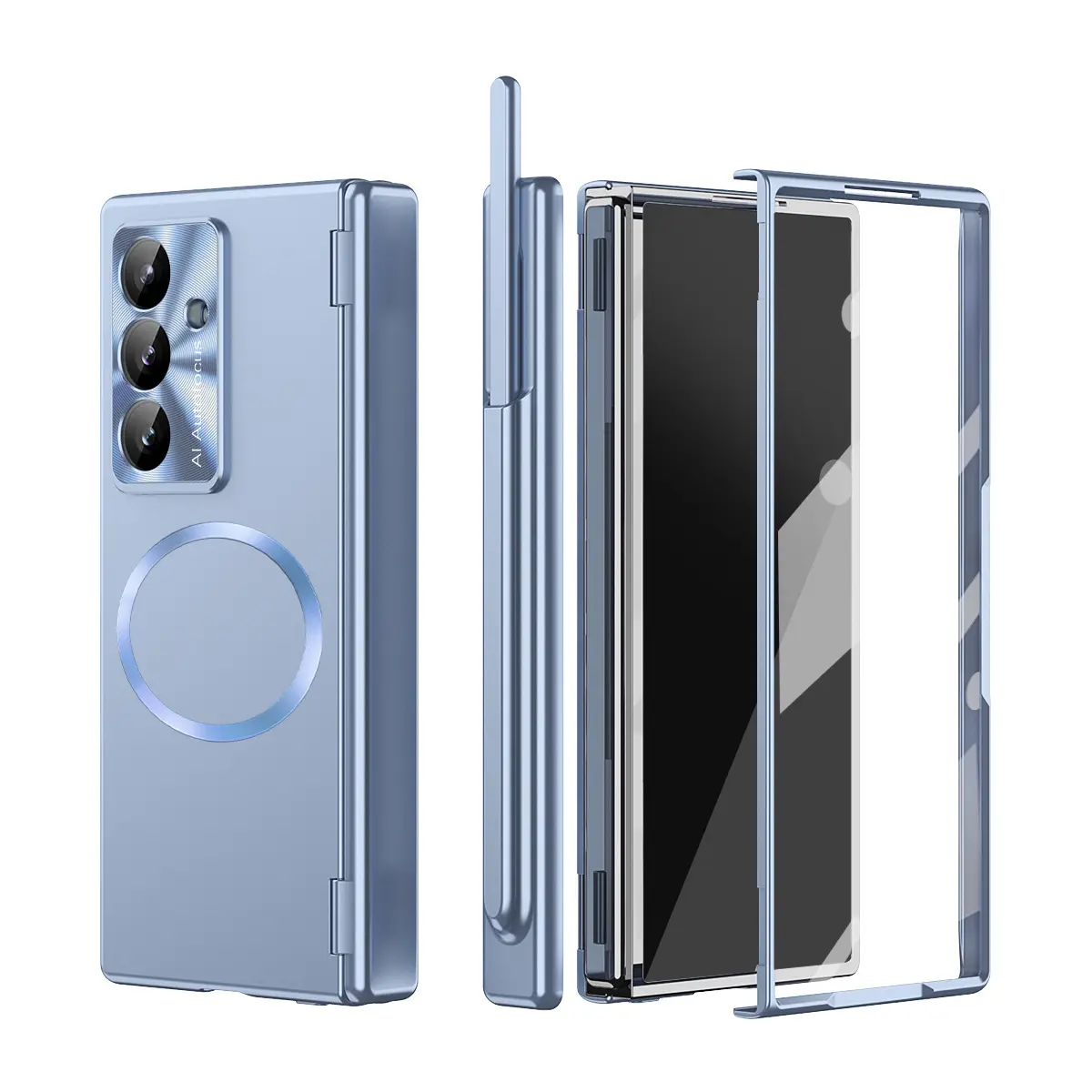 Compatible with Galaxy Z Fold7/Z Fold6, Magnetic Pen Slot Shockproof Foldable Phone Case HNZ0646