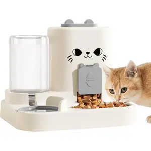 Cat food bowl, cat rice bowl, integrated automatic drinking water for pets with dual bowl feeding, dry wet separation, cat bowl feeding and drinking water machine, anti black and gold cat automatic drinking water feeder