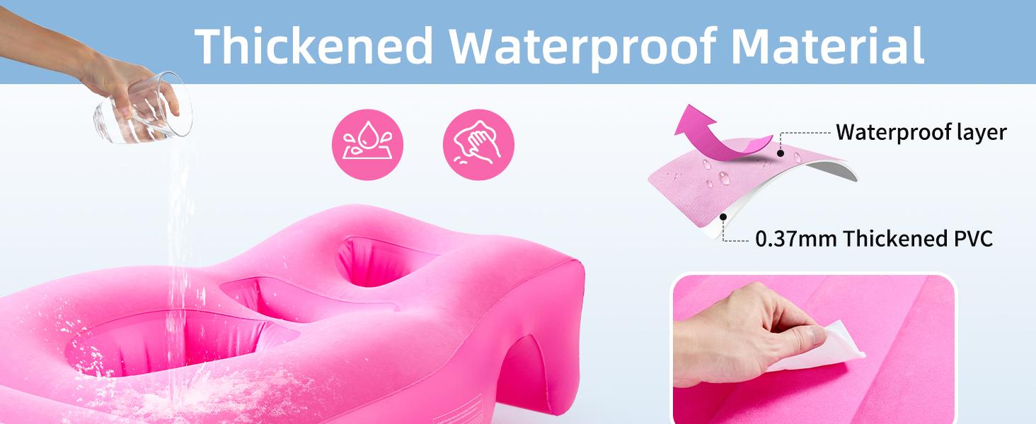 Inflatable Pregnancy Pillow, Full Body Pregnancy Mattress with Hole for Belly Chest/Head, Pregnancy Pillows for Prone Sleeping, Relieves Back Pain-for Massage, Home, Travel-Pink