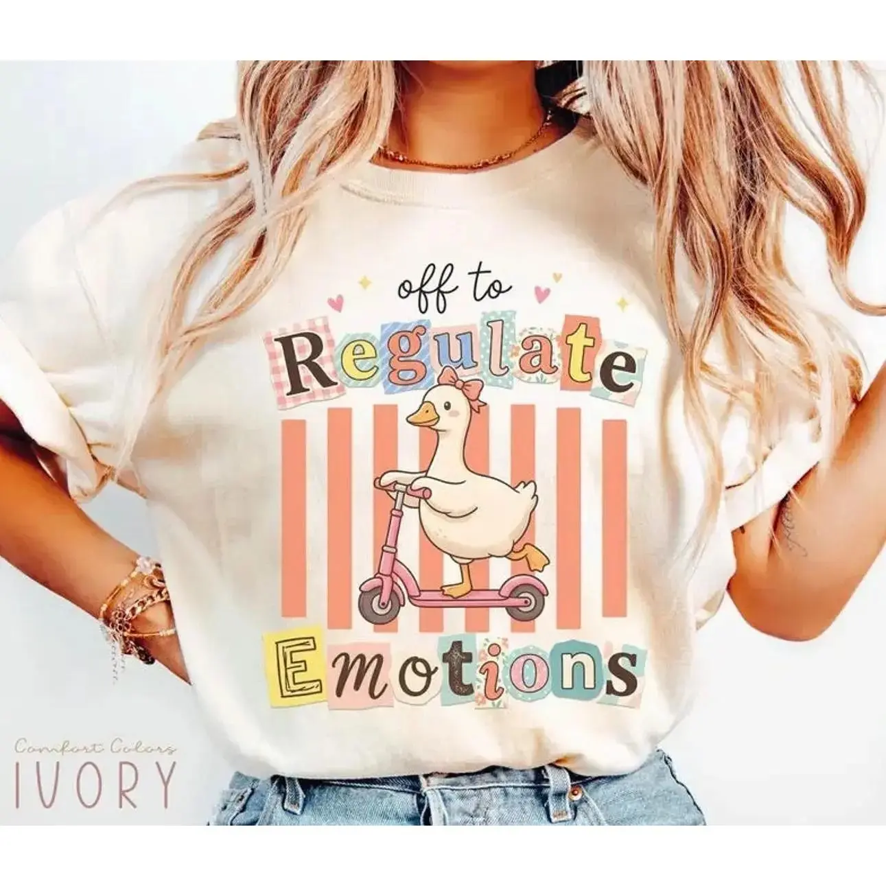 [Graphic Tee]Off to Regulate Emotions T-Shirt, Goose Mental Health Awareness Shirt, Gift for Teacher, School Counselor Gift, Trending 4th of July Day Tee, Casual Outfit, Comfortable Menswear & Womenswear Top, Perfect Gift For Men and Women, Ju18 wash frog
