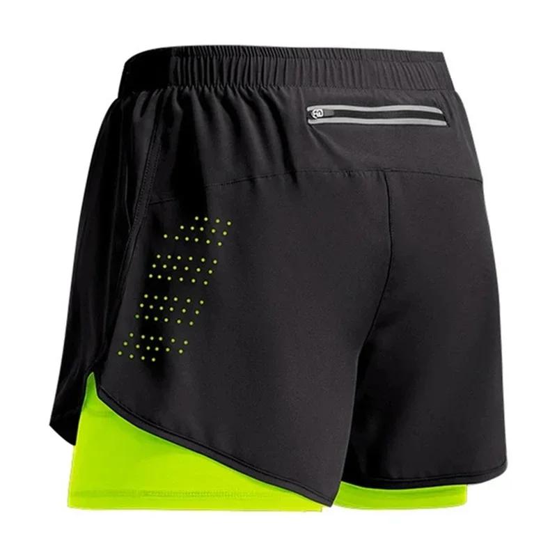 Kyn Apparel Men's Running Shorts Quick-drying Fitness ventilate Double Layer Shorts Men New Sport Workout Training Bodybuilding Short Pants