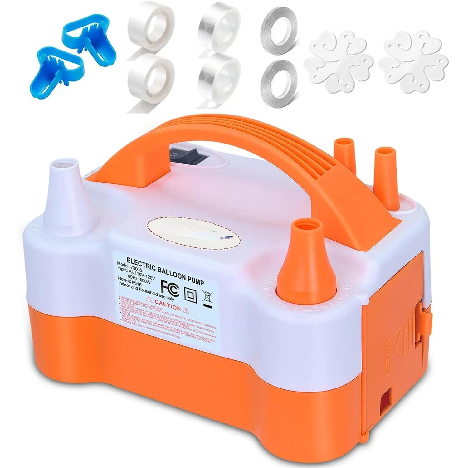 Electric Balloon Pump 600W,  Balloon Blower with 6 Balloon Arch Kits,  Nozzle & 2 Modes, Portable Air Pump for Balloon Decor for Party, Wedding, Birthday - Professional Balloon Pump