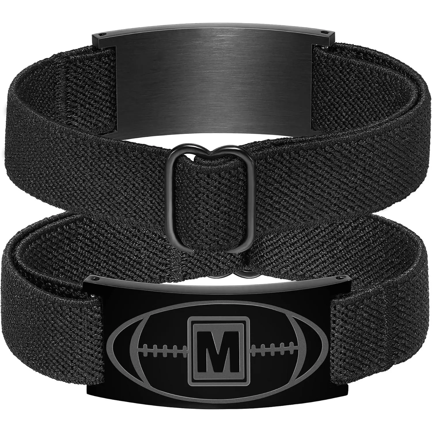 Football Initial Bracelet for Men Boys  Teen | Stainless Steel Letter Bracelet, Adjustable Stretch Strap Bracelets,  Gifts for Youth  Team Player