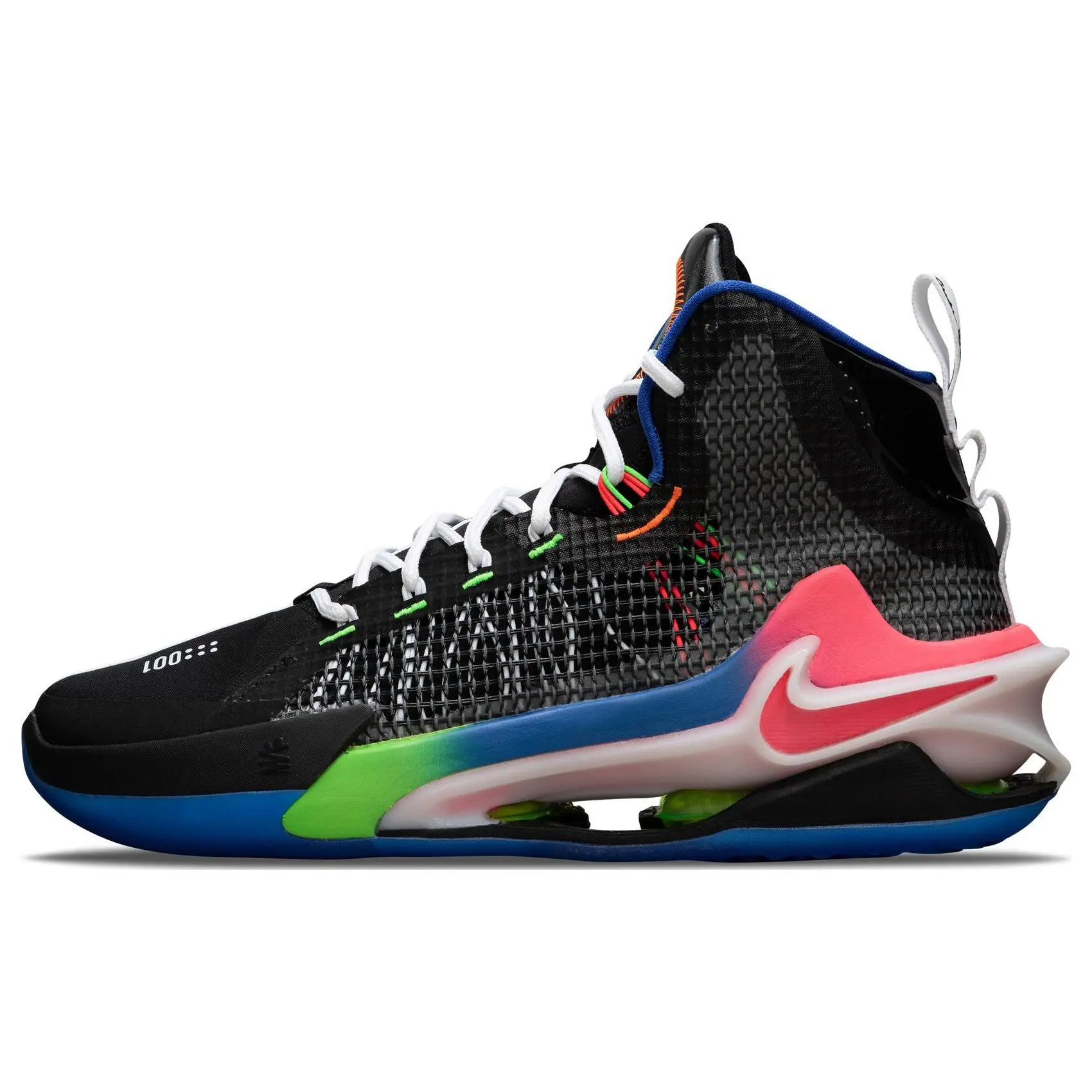 Nike Air Zoom GT Jump EP Men's High-Top Basketball Shoes – Round Toe, Comfortable Fit, Black Blue Pink Verifiable, with credentials and supporting global authentication