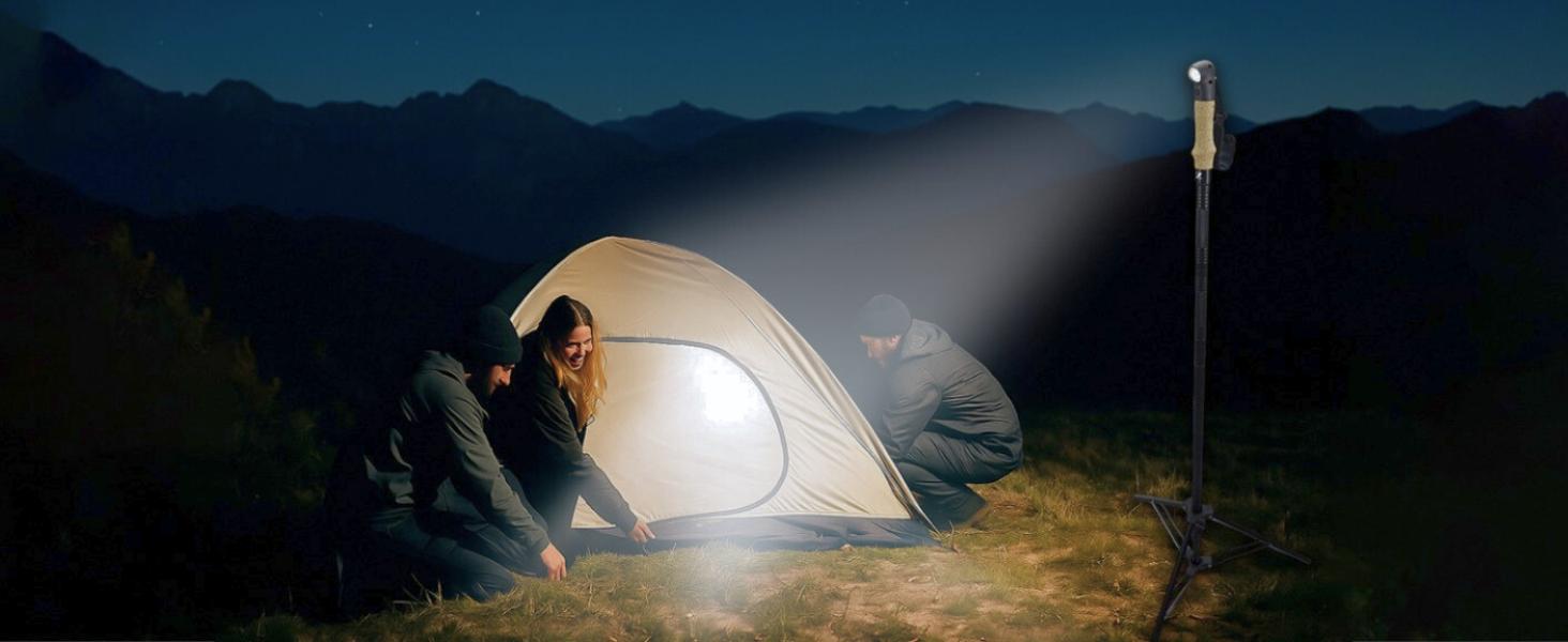 Collapsible Tactical Walking Stick with LED Light, USB Charging, Cork Grip, and Survival Tools – Aircraft Aluminum Trekking Pole for Hiking, Camping, Outdoors & Self Defense