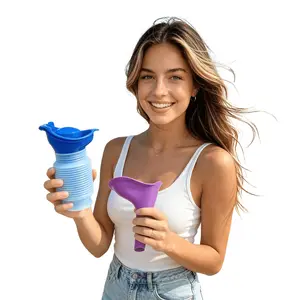 Portable Silicone Urinal for Women, Outdoor Camping Car Emergency Standing Pee Funnel, Easy Clean Leak-Proof Toilet Set