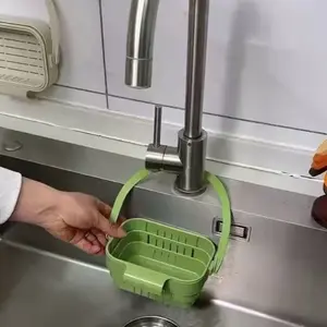 🥬 Keep your kitchen counters completely dry while prepping food. Over The Sink Colander Basket | Adjustable Vegetable Washing Strainer, Plastic Food Drainer Accessory