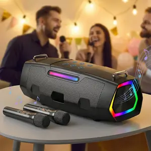 60W Hi-Fi Loud Sound Karaoke Machine - Portable Karaoke Speaker with 2  UHF Microphones 10s 5.3   Pairing & 50ft  Connection - 6-12H Long Runtime for   Party & Events