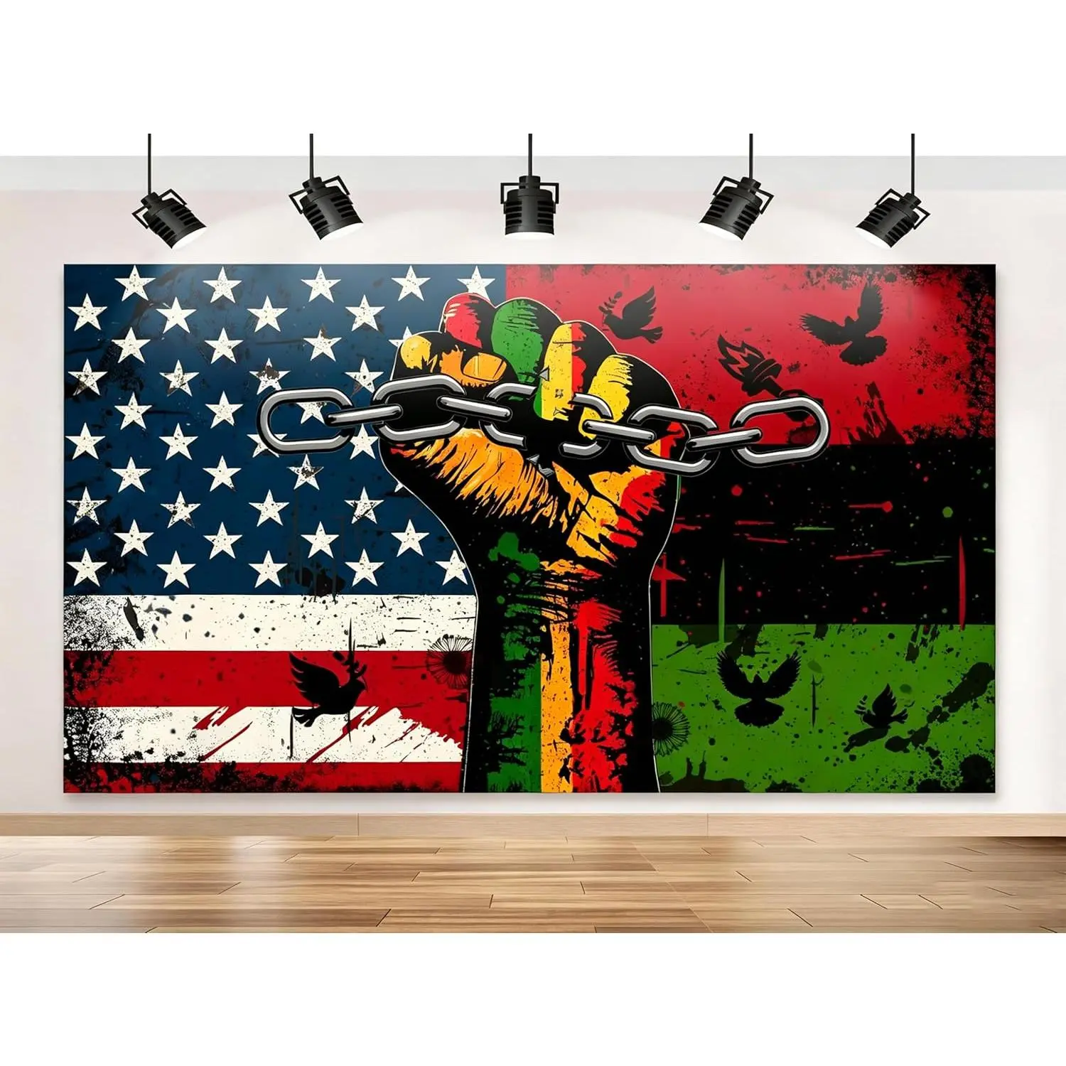 Happy Juneteenth Backdrop 1865 Freedom Day Juneteenth Banner, African American Independence Day Celebration Juneteenth Decorations for Party,Outside,School,Home