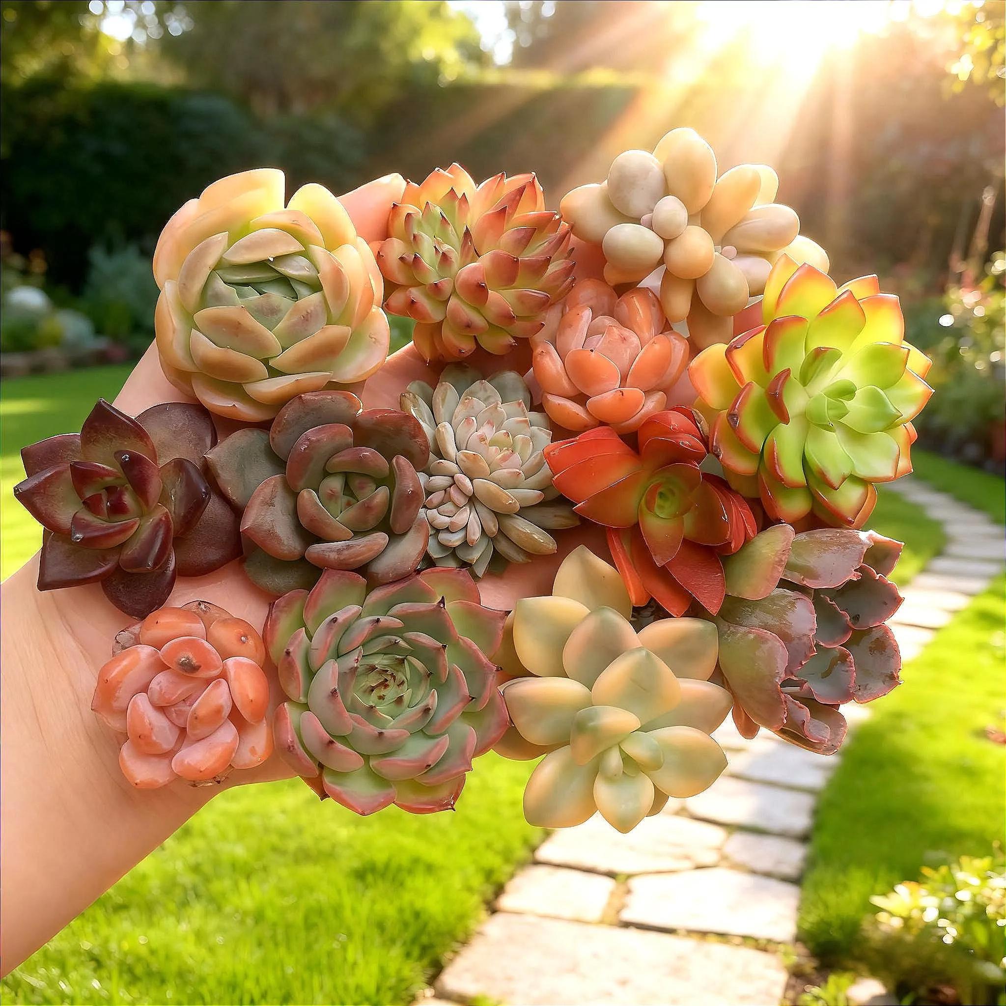 12/15/24/30 pcs succulent packaging mixed with different types of plants for garden decoration