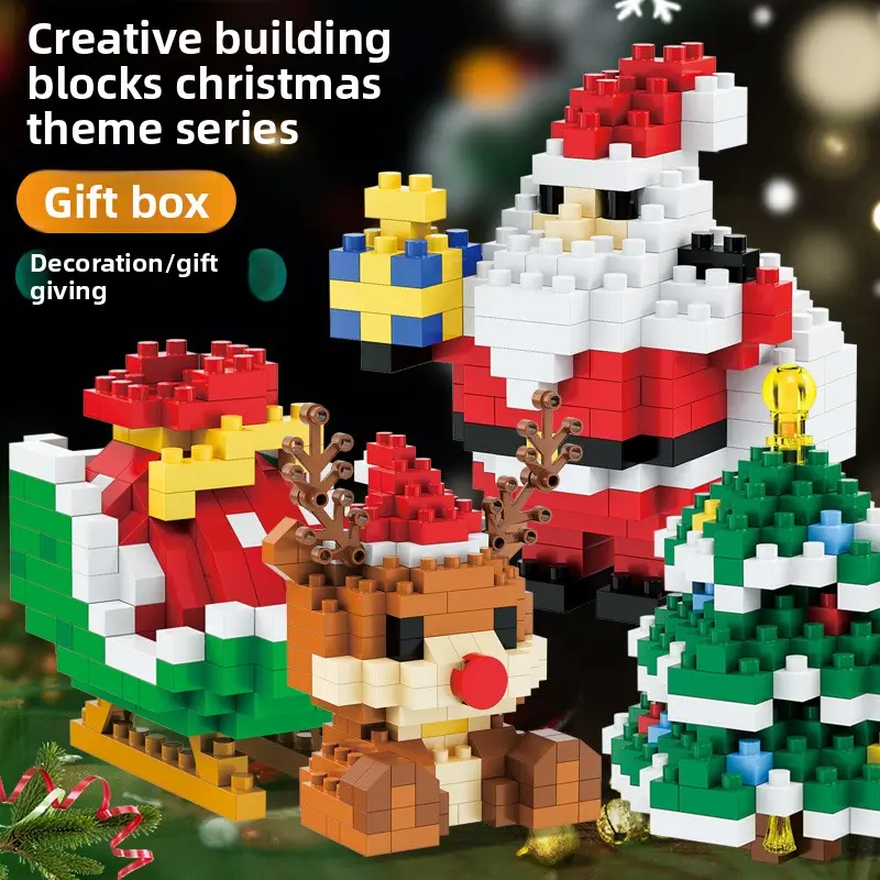 Christmas Building Block Series – Micro Particle Assembly Puzzle Toy, Desktop Display Ornament, Festive Christmas Gift for Kids