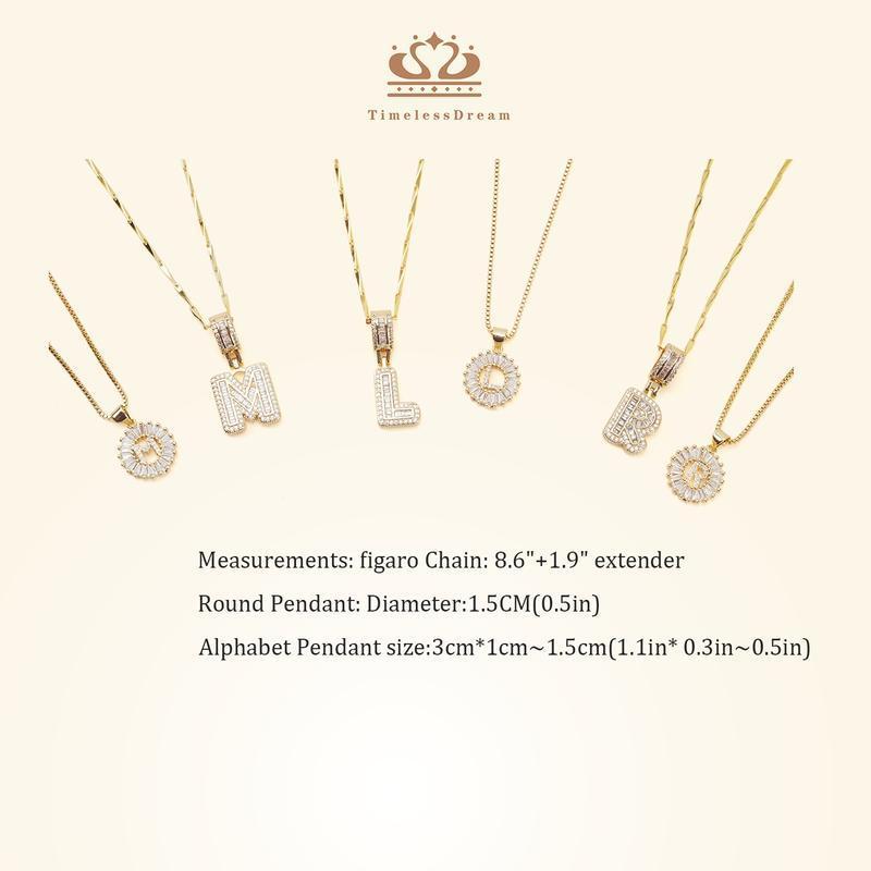 2 Pack Initial Necklace Set - Zircon Letter Pendant for Women, Valentine's & Birthday Gift