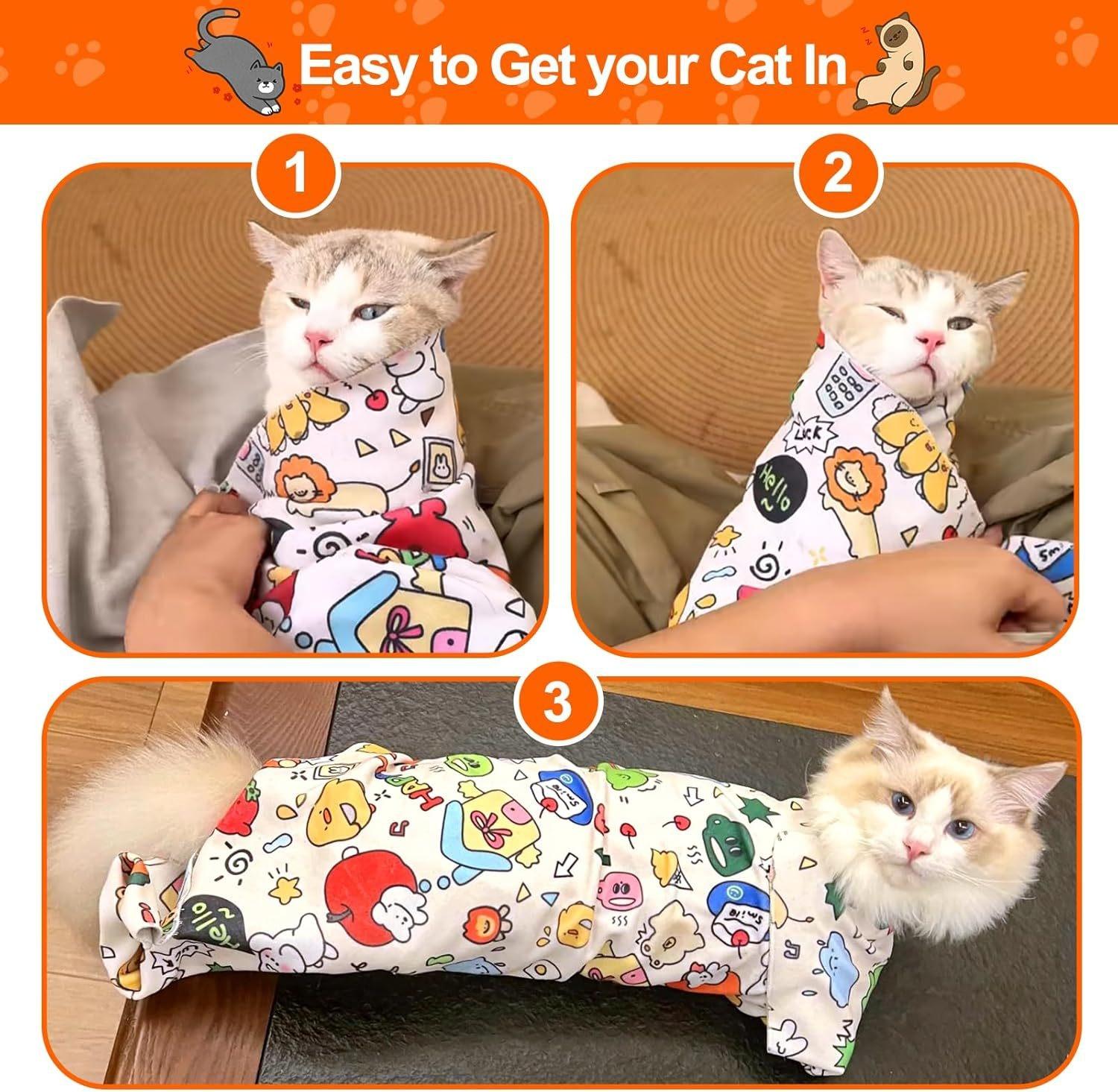 Must-Have Cat Grooming Wrap : Stress-Free Cat Restraint for Nail Clipping, Self-Adhesive & Anti-Escape Cat Burrito Wrap for Cats, Anti-Scratch Cat Restraint Bag for Nail Trimming, Ear Cleaning & Medicine Administration | Multifunctional Cat Swaddle