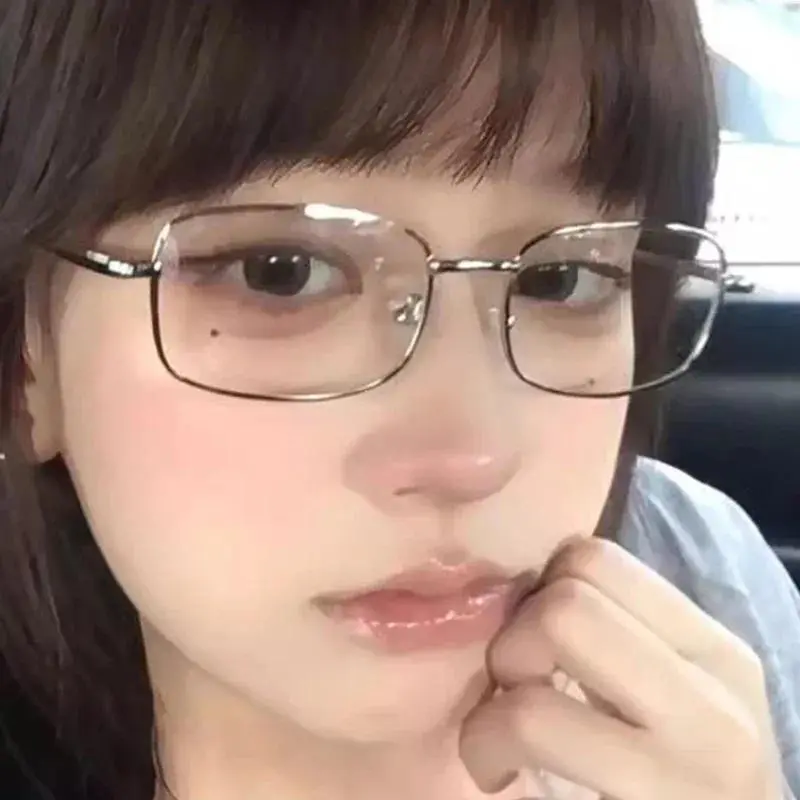 Y2K Vintage Glasses Square Metal Frame Half Frame Girls Chic Cosplay Party Decoration Glasses Metal Photography Glasses Gifts