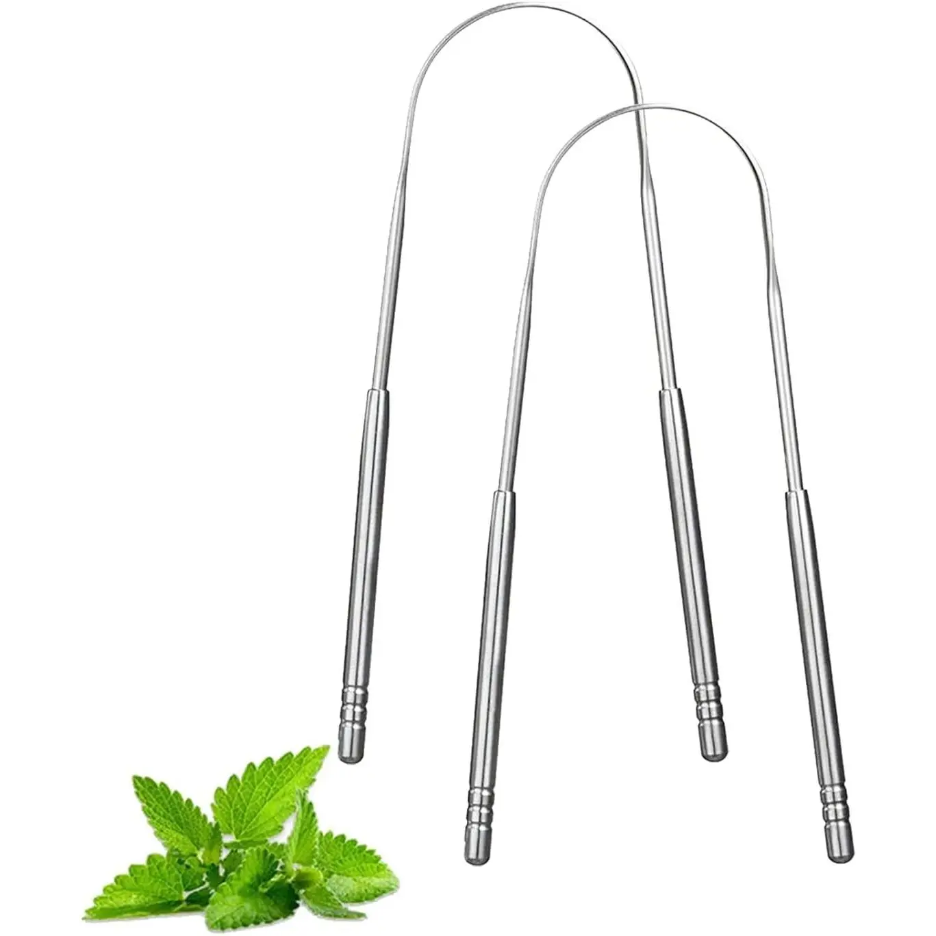 Tongue Cleaner Set (2 Pack)  Adults – Stainless Steel Tongue Scraper  Fresh Breath – Oral Hygiene Gift Set  Men & Women, Daily Wellness Care New model