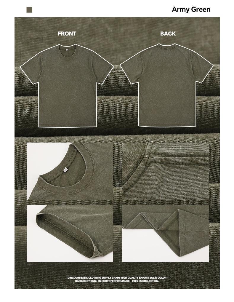 1/4 Pack Oversized Tshirts for Men Gym Vintage Heavyweight T Shirts Cotton Workout Acid Wash Baggy Tees