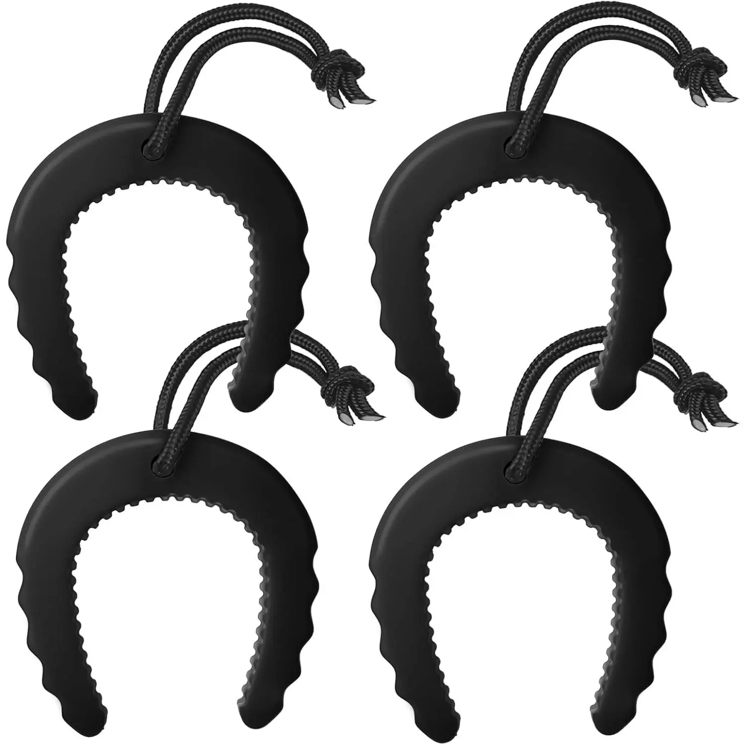 4 count First Responder Door Stop,   Door Jam with Nylon Cord Attachments for Law Enforcement    Firefighter Accessories, Black