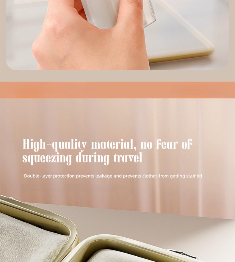 4-in-1 Travel Dispenser Bottle for Toiletries Portable Cosmetic Shampoo Storage Lotion Compact Plastic Container Wholesale Easy Press Smooth Flow