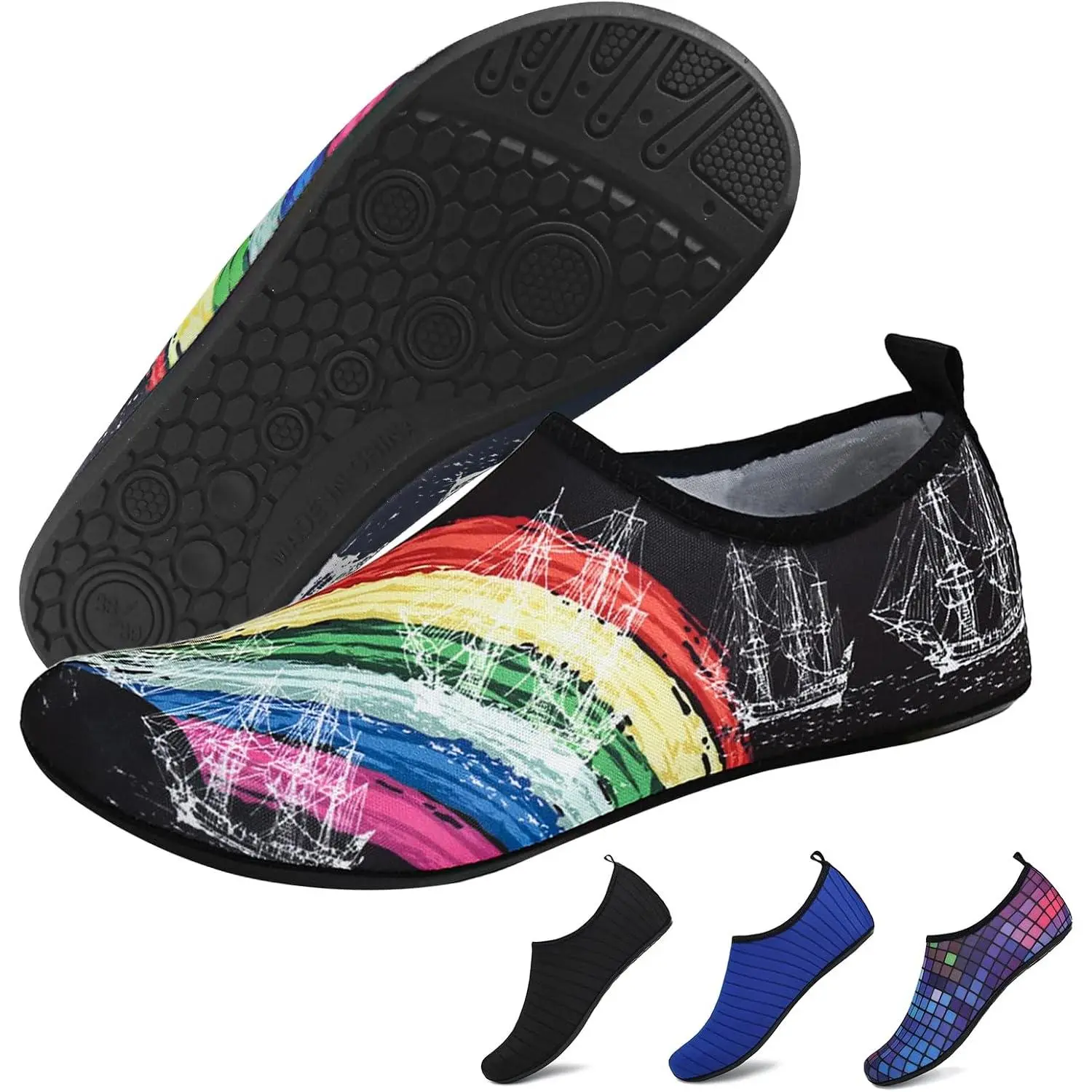 outdoors Water Shoes for Womens Mens Barefoot Aqua Yoga Socks for Pool Beach Surf Walking Water Park Boating Sports Water Shoes