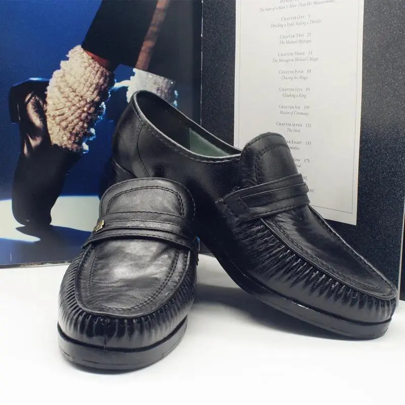 Handmade Michael Jackson Classic Leather Shoes Sole Easy Moonwalk Jackson's Tap Dancer