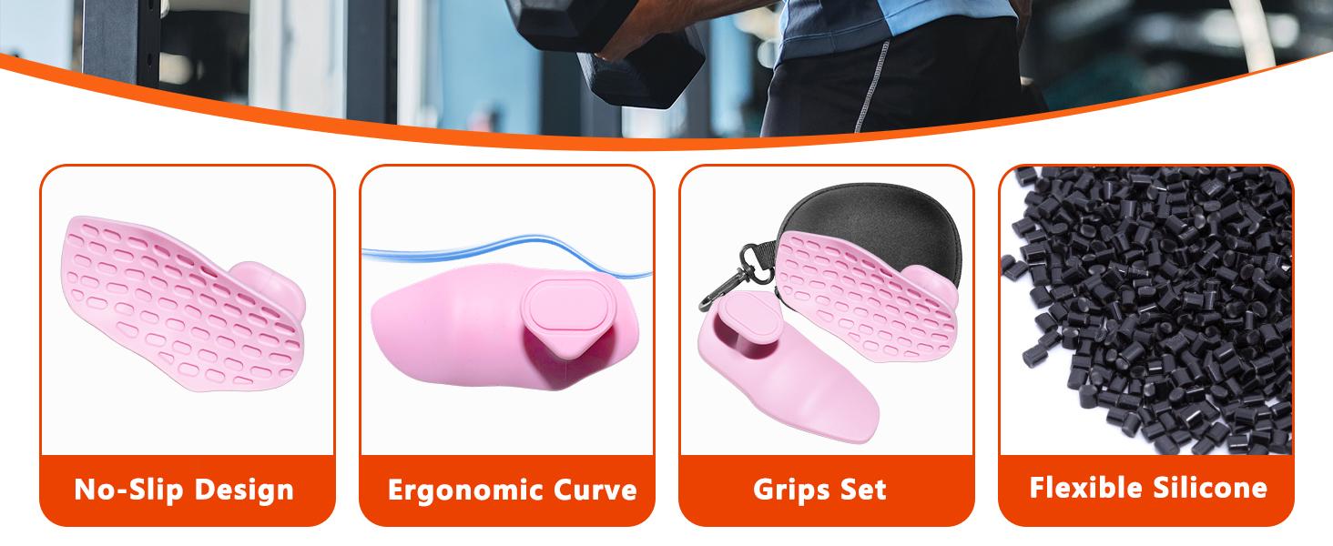 Silicone Gym Grips for Weight Lifting,Workout Gloves for Women Men Alternative,Anti Slip Gym Workout Grip,Rubber Gym Hand Grips-Weightlifting Grips Pad for Barbell,Pull Up,Ryptfit,Training