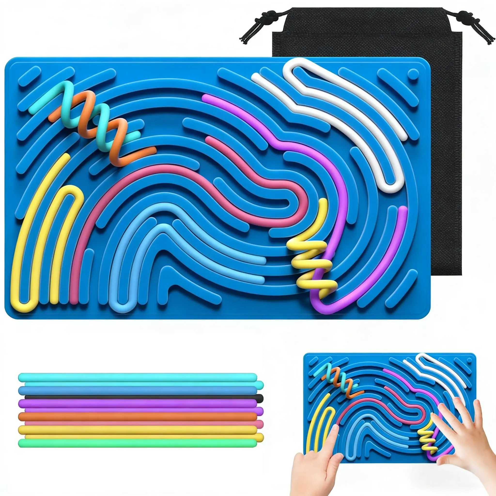 Silicone Sensory Stress Relief Board, Dual-Sided Anxiety Toy, Perfect for Autism & Adhd, Travel Essential, Ideal Gift for Teens