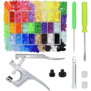 12mm Snap Button Plastic with Snap Press Plier Resin Snaps Hand Tool Snaps Fastener with Organizer Storage Containers for Sewing and Crafting