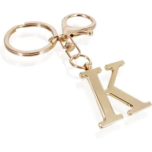 LAXPICOL Gold Letter A-Z Keychain for Women Bag Charms Purse Charms For Handbags Metal Alphabet Initial Letter Keychain
