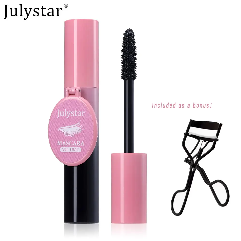Julystar Mirror Volume Mascara With Free Eyelash Curler Set, Waterproof Smudge-Free Long Curling Lash Makeup, Lightweight Non-Clumping Lash Kit for Festival Grad Daily Summer Travel Eye Look, Volumizing Mascara, 2026 New
