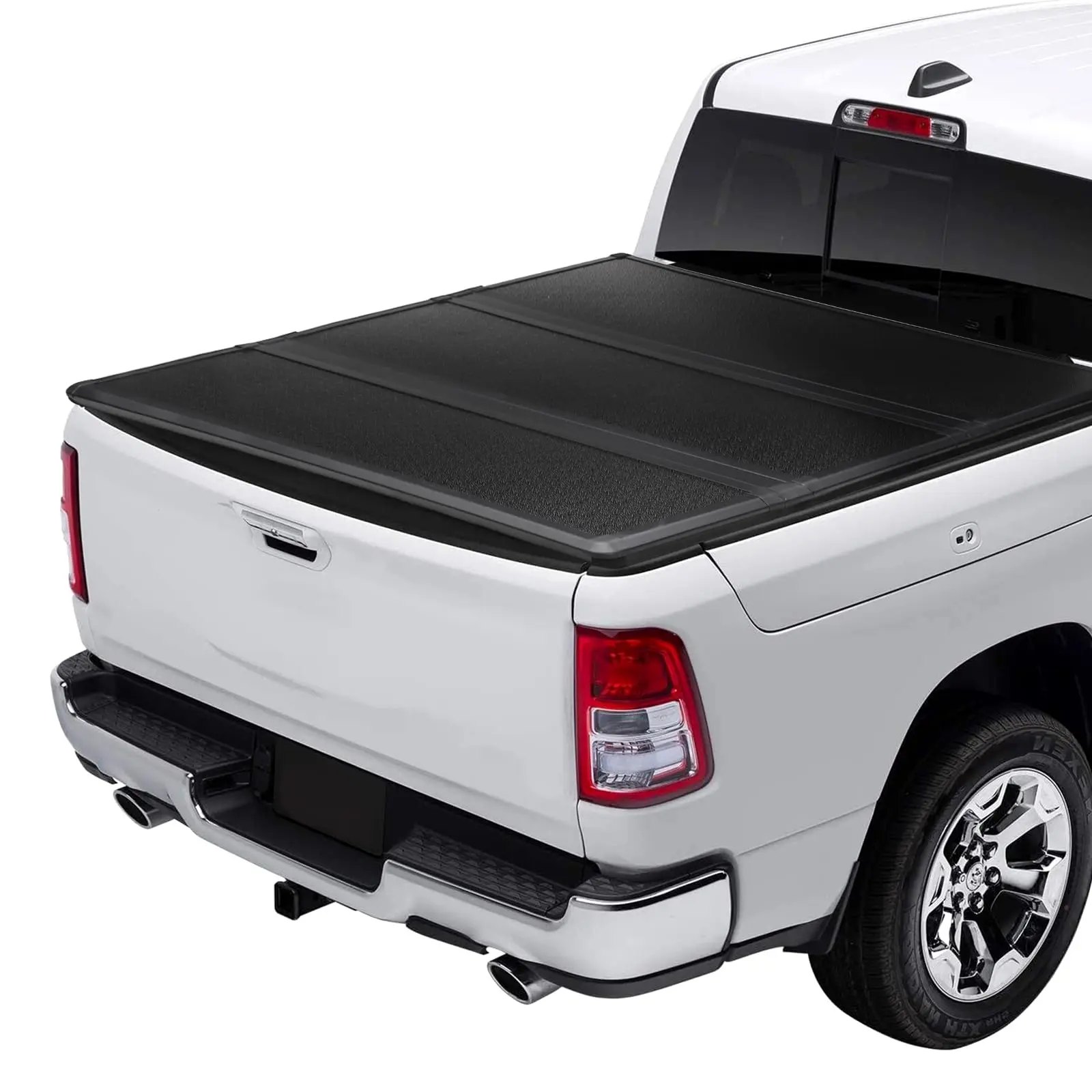 Waterproof Hard Folding Pickup Truck Rear Bed Cover, Durable Tri-Fold Tonneau Cover, Anti-Dust Secure Pickup Cargo Lid Suitable for Short Bed Trucks