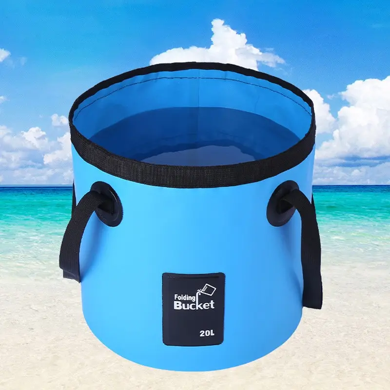 Outdoor Camping Fishing Waterproof Bucket, Portable Foldable Handheld Water Bucket, Home Foot Soak Bucket, 1 Piece