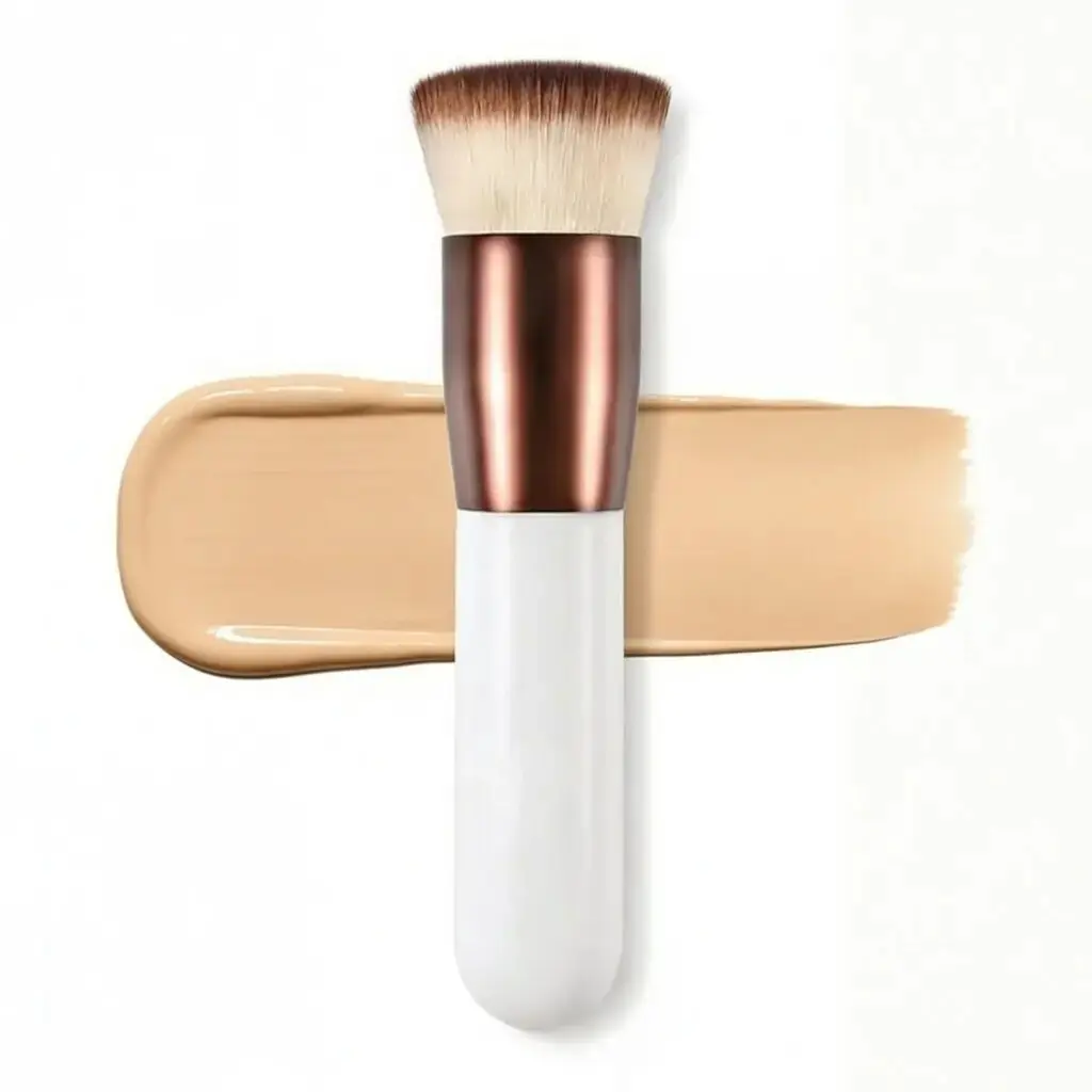 Professional Foundation Brush, Foundation Complexion Brush, Flat Top Kabuki Brush, Synthetic Makeup Tool, Liquid & Powder Blending, Rose Gold, Face Makeup Brush, Makeup Blending Brushes, Cosmetic Brushes