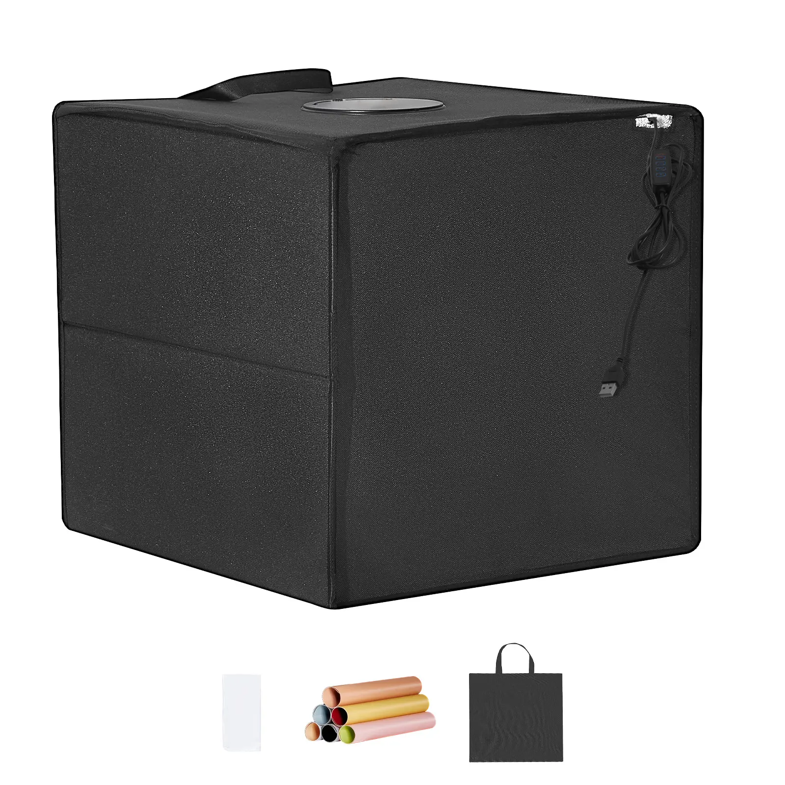 Photo Studio Light Box, High Cri for Small Size Products, 10W for Single Color,13W for Mixed Color Light Maximum Power, With 120 LED 6 Double-Sided Color Backdrops