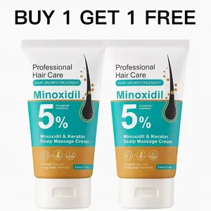 [BUY 1 GET 1 FREE] 5% Minoxidil Hair Growth Scalp Massage Cream with Keratin & Ginger for Men Women Prevents Loss Repairs Follicles Promotes Fast Regrowth Strengthens Roots Buy 1 Get 1 Free Hair Growth Products