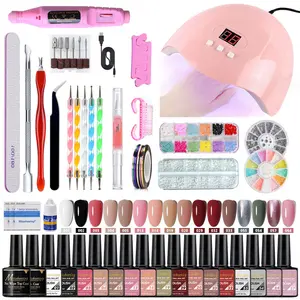 Nail polish gel 35-piece set, nail molds, brushes, nail art lamp, tools, grinder, polishing set wholesale