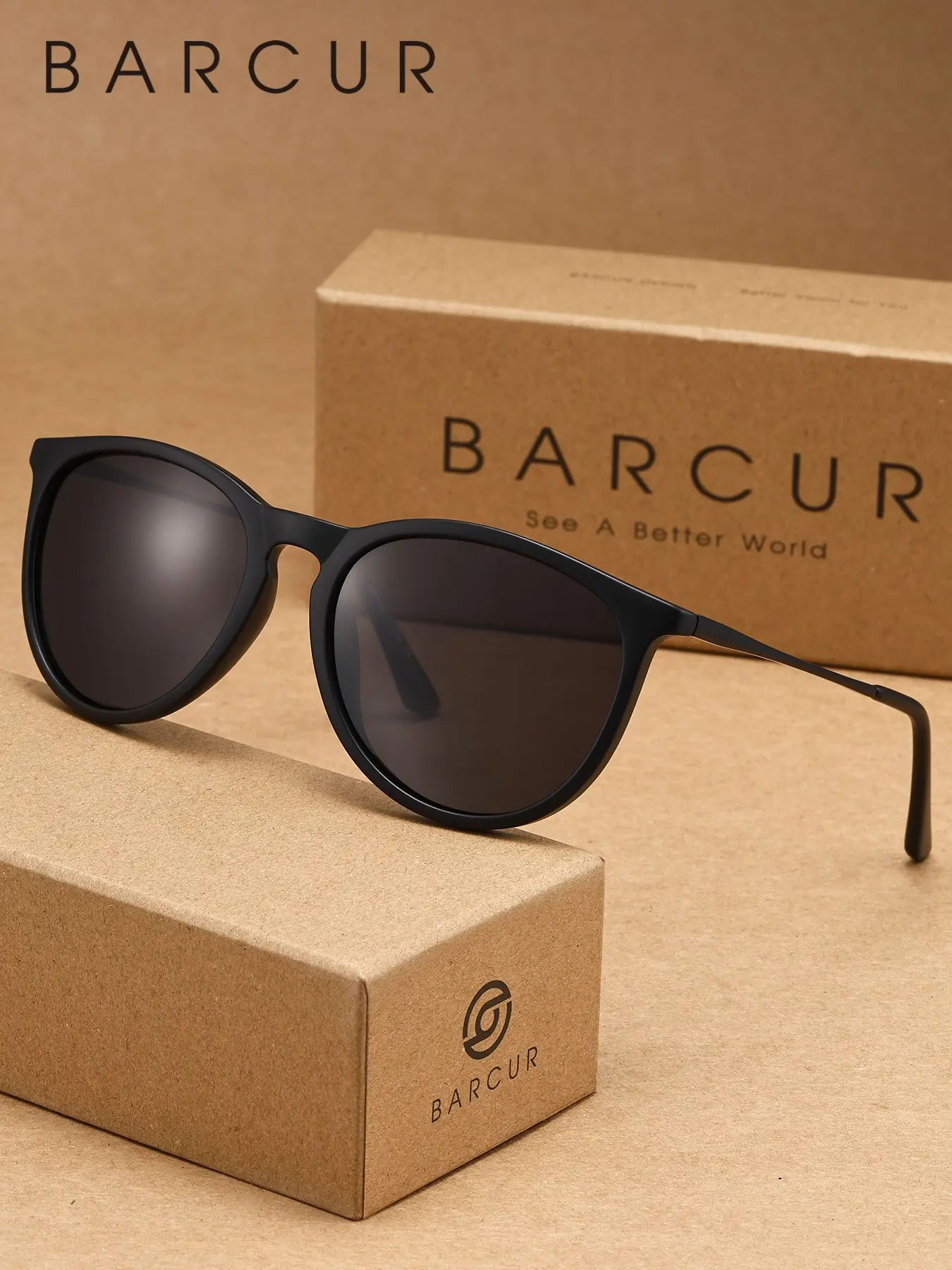 BARCUR Lightweight Polarized Square Sunglasses Women Men, Slim Frame UV400 Protection Anti Glare Lens, Comfortable Eyewear for Travel Driving Beach