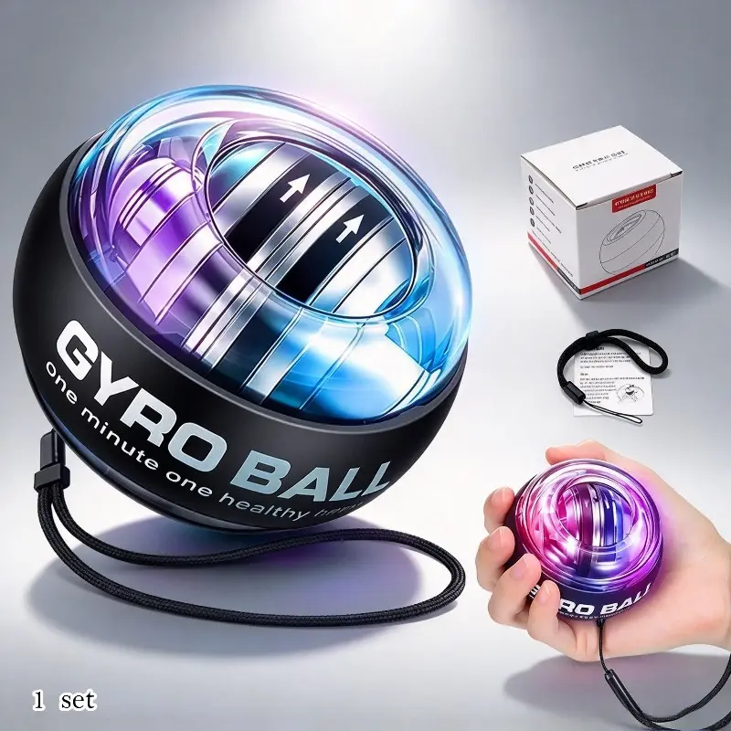Portable Gyro Power Ball with String, Wrist Trainer Ball, Hand & Forearm Exerciser, Grip Training Ball for Muscle Workout, Home Fitness Equipment, Valentine's Day Gift