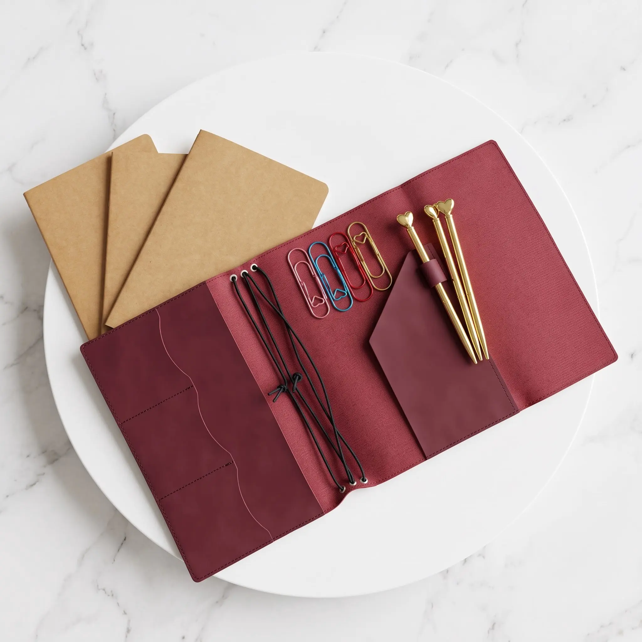 11 pieces/set of handmade crazy horse leather travel notebook cover, multi-pocket business card holder replaceable notebook, retro imitation leather plan This cover has kraft paper inside pages, which is a good gift for men and women.
