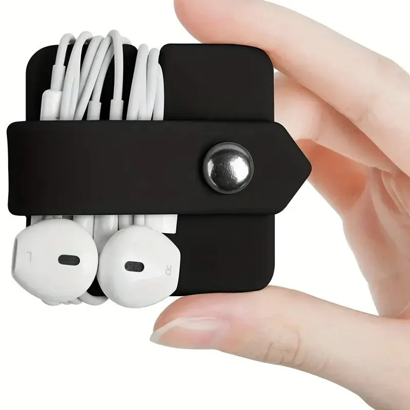 2pcs Silicone Headphone Winder Wire Cable Silicone Wire Organizer Data Cable Cord Organizer Earbuds Holder Earphone Wrap Earphones Organizer Headset Headphone Winder Cord Manager Cable Winder