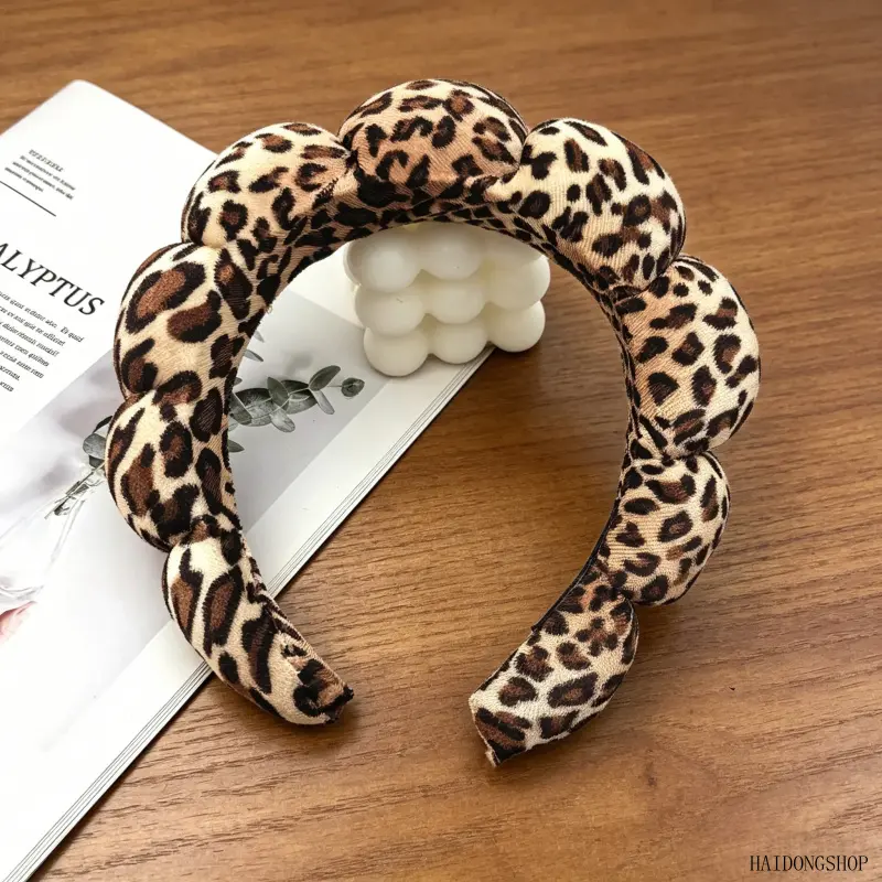 Women Elastic Fabric Hair Hoop, Trendy Minimal Leopard Print Stretch Headband, Thick Hair Friendly Cute Girly Headwear, Versatile Fashion Hair Decor For Daily Casual Street Party Travel Makeup Outfits