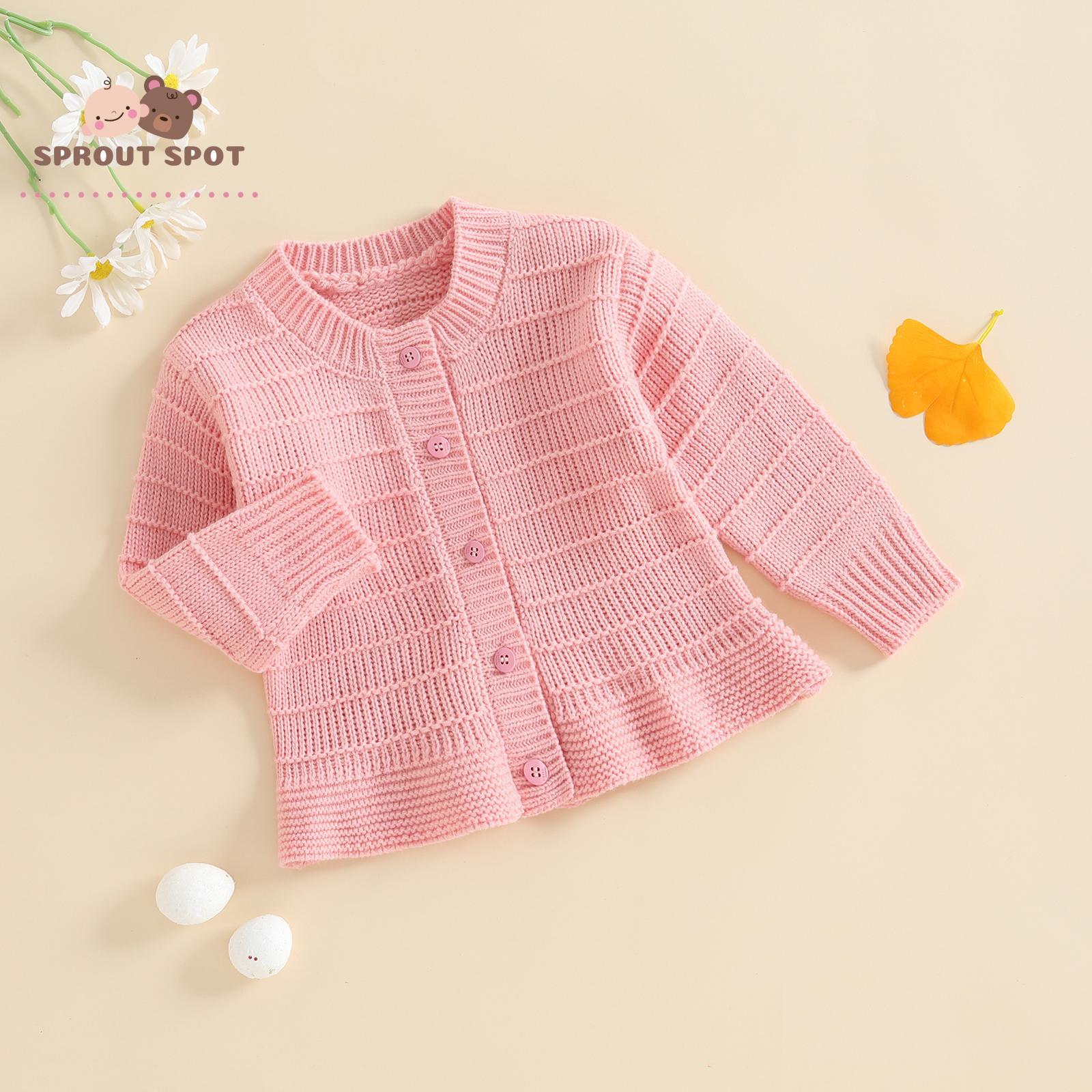 Toddler Baby Girl Knitted Cardigan Solid Color Long Sleeve Crew Neck Button-up Sweater Casual Winter Fall Clothes Toddler Baby Girl Knitted Cardigan Solid Color Long Sleeve Crew Neck Button-up Sweater Casual Winter Fall Clothes