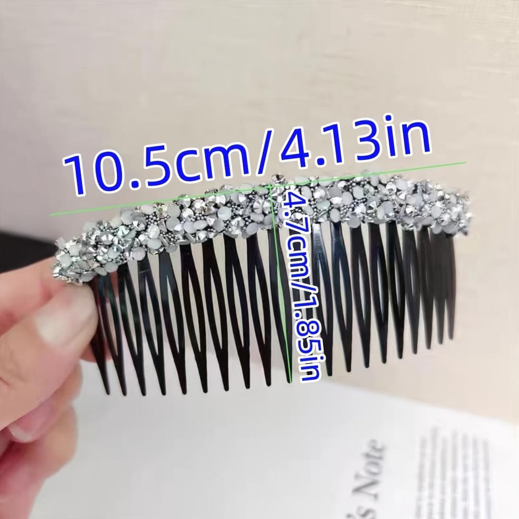 8pcs Large Retro Full Rhinestone Hair Combs Suitable for Lazy People, Anti-Slip Bangs Comb & Back of Head Hairpin for Volume, Instant Volume Boosting for Normal & Relaxed Hair, -Free Daily Styling Tool for Messy Hair