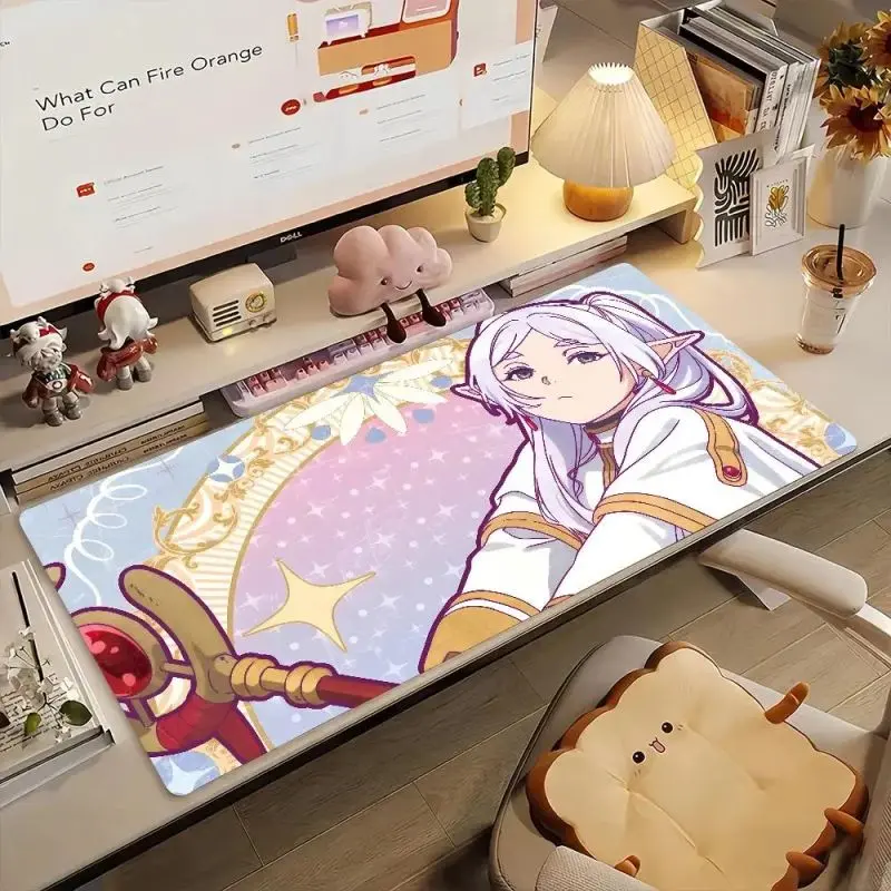 Frieren at the Funeral Anime Large Gaming Mouse Pad, Anti-Scratch Smooth Rubber Surface, Anti-Slip Base, Extended Desk Mat for PC Laptop, Ideal Gift, Anti-Scratch Mouse Pads backtoschool