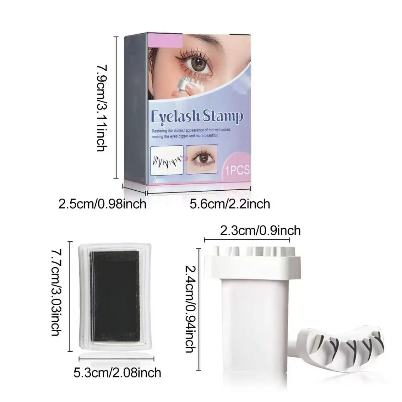 Lower Eyelash Stamp - Lightweight DIY Makeup Tool for Beginners, 3D Natural Eyelashes, Waterproof, Sweatproof, Long-Lasting Non-Fade Pigment, Easy Operation for Daily Dating Use,beyond,clean,beauty,duoface,brush,cleaner,sponge,,storage,,blending,brushes,,