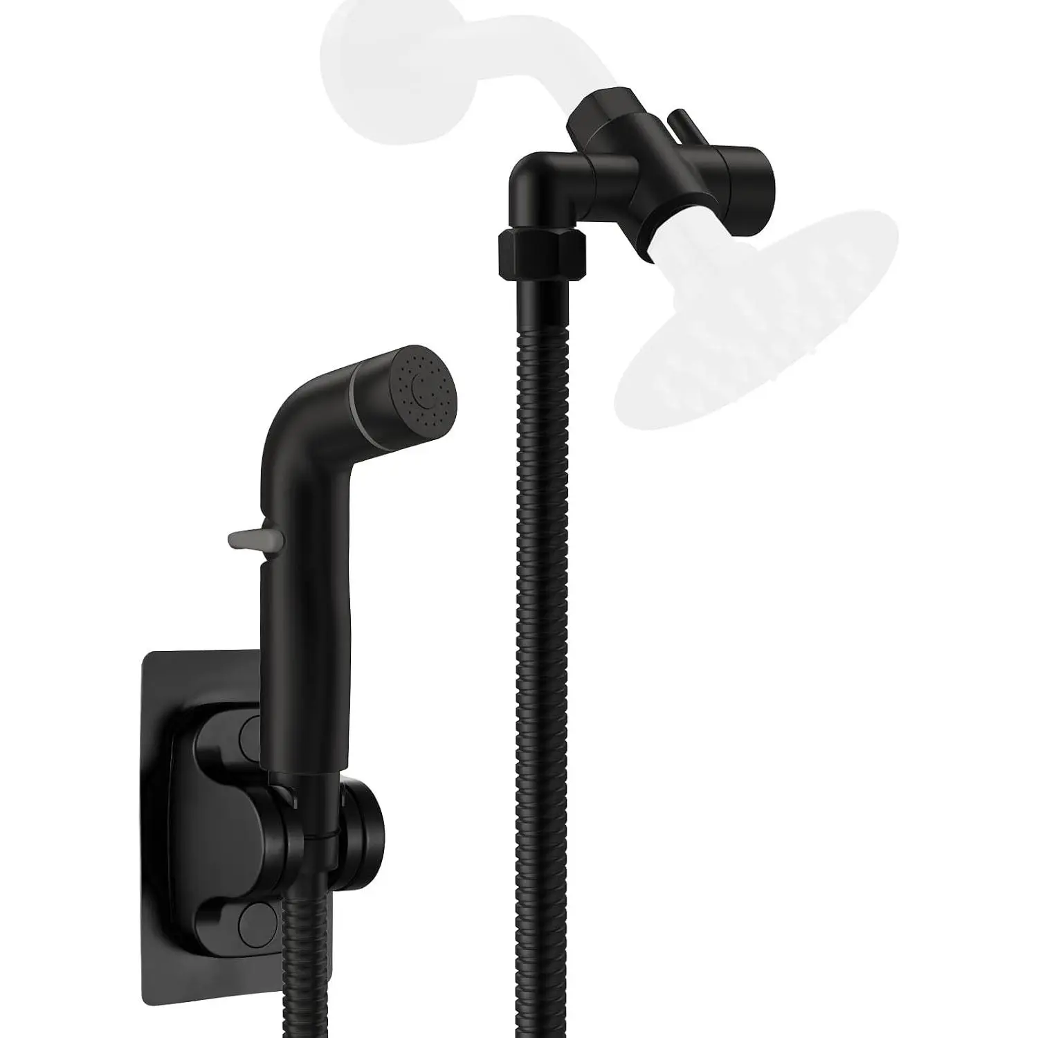 Dog Shower Attachment Metal, Pet Shower Attachment for Fast and Clean Pet Bathing and Dog Washing, 83 Inch Hose and Shower Holder, Brass 3-Way Diverter, Adjustable Pet Shower Sprayer, Black
