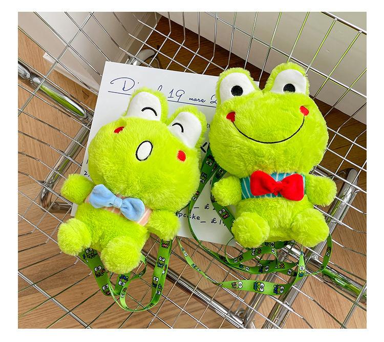 Y2K Korea Cute Cartoon Plush Frog Doll Backpack Anime Messenger Bags Personality Girls Shoulder Bag Kawaii Coin Purse Kids Gifts