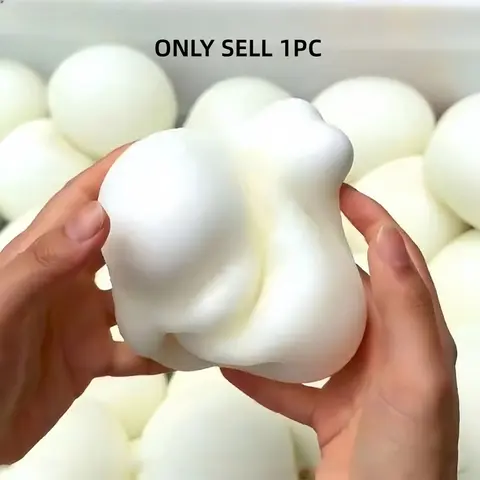 Japanese-Style Malleable Steamer Bun Bread-Themed Squishy Squeeze Toy, 6cm & 10cm Soft TPR Stress Relief Ball, Cute Sensory Fidget Toy for Adults & Teens, Desk Decor, Squishies Stress Relief